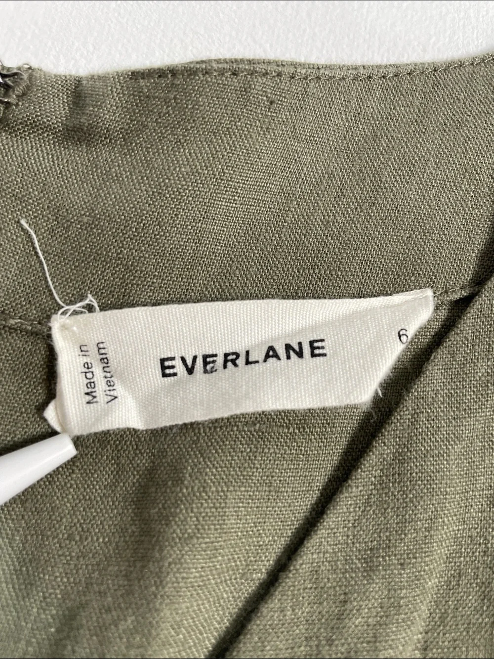 EVERLANE Linen Wrap Short-Sleeve Jumpsuit with Tie Waist in Kalamata - Size 14